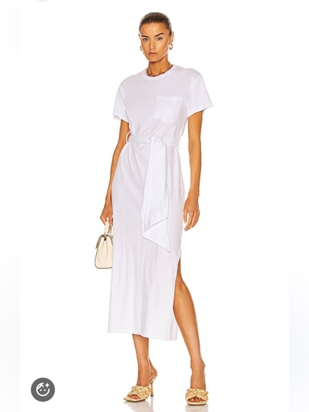 Jonathan Simkhai Standard Sara belted White Tie-Waist Midi Dress cotton FWRD L